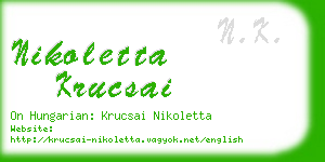 nikoletta krucsai business card